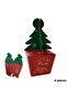 Christmas Pine Tree Handle Gift Box, 6 Pieces, New Year Party, Decor, Ornament Box, 6 X 6 X 16 cm
