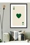 Green Heart of Spades One Piece Black Wooden Framed Painting