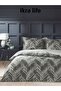 Edith Anthracite Satin Double Duvet Cover 200X220 cm - 3