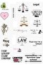 Law Lawyer Themed 18-Piece Sticker Set