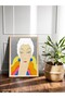Colorful Face Portrait Illustration One Piece Wooden Framed Painting - 2