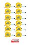 5103 Tape Measure 10 X 25 mm - 12 Pieces