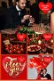 Heart Balloon Candle Romantic Dinner Set I Love You Written Balloon Dusty Rose Anniversary Marriage Proposal