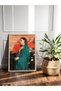 Woman Portrait Illustration One Piece Wooden Framed Painting - 2