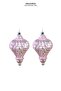 New Year's Ornament Diamond Patterned Set of 2 Shiny Balls Pink 10 cm - 2