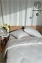 Striped Cotton Satin Double Duvet Cover Set with Elastic Sheets Hotel White Color Micro Luxury - 4