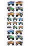 Sticker Embossed Sticker Notebook Planner Label (Cb592) 16X7 Cm- Monster Truck Car