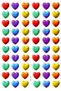 Sticker Embossed A4 Size Sticker Notebook, Planner Sticker-(Lim506) - Colorful Hearts - 3