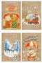 20 Pieces Different Kraft Packaging Cards Christmas Themed Perforated Tag Cute Friends (Only Tag) - 7