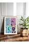 Blue-Purple Flower Illustration One Piece Wooden Framed Painting - 2