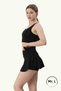 Women's Black Skirted Shorts Swimsuit Top and Bottom Set – High Waist Gathering with Chest Pad for Pool and Sea Sports - 5