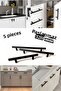 320 Mm Stainless Black Handle 5 Pieces Furniture Drawer Cloakroom Kitchen Cabinet Handle 4251