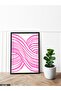 Pink Striped One Piece Black Wooden Framed Painting - 2