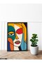 Colorful Woman Portrait One Piece Black Wooden Framed Painting - 2