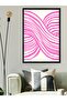 Pink Striped One Piece Black Wooden Framed Painting