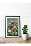 Red Floral Wall One Piece Black Wooden Framed Painting - 2