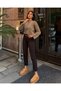 Women's Light Brown Cut-Off Leg Length Fit Jean Denim Pants - 8