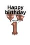 İstoç Brown Color Happy Birthday Number Heart Star Foil Balloon Set Age 1