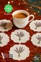 Decorative Cocktail Coffee Side Presentation Napkin Embroidered Napkin Tea Plate Plate Lavender Bunch 6 Pieces