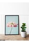 Pink Lotus One Piece Black Wooden Framed Painting - 2