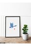 Blue Bird One Piece Black Wooden Framed Painting - 2