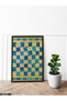 Blue Gold Spiral One Piece Black Wooden Framed Painting - 2