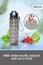 Black Transparent Motivational Water Bottle 900 ml Leak-Proof, Suitable for Sports, School, Office and Daily Use - 2