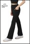 Women's Flare Leg Leggings Navy Blue Double Pocket High Waist Recovery Dark Blue Bootcut105303 - 7