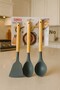 Silicone Bamboo Handle Serving Set 3 Pieces - 3