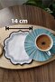 Set of 6 Linen Fabric Leaf Pattern Embroidered Coffee Side Cocktail Napkins & Coasters Smoke - 3