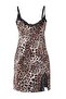 Siyah-Çok Renkli 3'lü Çeyiz Set Leopar Saten Dokuma Gecelik THMAW26GC00011 - 9