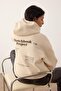Stone Thick Fleece Inside Hooded Slogan Printed Boxy Fit Knitted Sweatshirt Twoaw26Sw00217 - 2