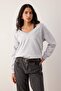 Teen Kar Melanj 2'li Düşük Omuzlu Örme Sweatshirt TWOAW26SW00149