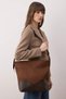 Brown Suede Women's Shoulder Bag Takaw26Oc00043 - 2