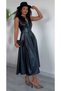 Hakim Collar Zippered Faux Leather Dress - 6