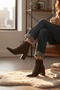 Eliz Brown Pointed Toe (7CM) Heeled Lace-Up Daily Women's Boots - 4