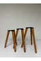 38-41-44 cm Light Oak Wood Coffee Table Furniture Leg Conical 9 Pieces (Including Apparatus and Screws)