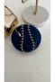 Steel Gold Single Row Blue Bead Anklet - 2