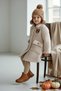 Teddy Bear Embroidered Girl's Cream Plush Winter Coat - 7