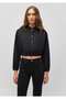 Oversize Black Tencel Lyocell Crop Jacket Shirt - 1210857 -900 - 3
