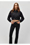 Oversize Black Tencel Lyocell Crop Jacket Shirt - 1210857 -900 - 2