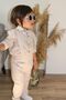 Cream Gingham Baby Boy Children's Shirt Salopette Bow Tie Set - 3