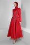 STYLE COLLAR STONE PRINTED EVENING DRESS 50308 - 2
