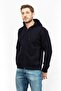 Men's Cotton Long Sleeve Woven Daily Use Navy Blue Sweatshirt 6D1Mb0 1Jhsz-0920 - 2