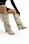 Beige Suede Women's Boots GD305 - 4