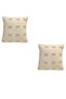 2-Piece Fringed Throw Pillow Cover Cream Throw Pillow Cover - 2