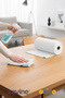 (20-Piece Roll) Lavine Multi-Purpose 100% Microfiber Cleaning Cloth "White" 25X32 Large Size Use to Pick up Debris - 5