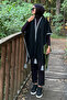 Women's Oversize Tasseled Stripe Detailed Contrast Poncho (Thin Knitwear) - 7