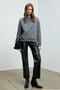 Vaneltina Women's Organic Cotton Soft Fleece Lined Round Neck Gray Sweatshirt - 6