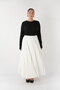 Maxi Length White Pleated Skirt - 8